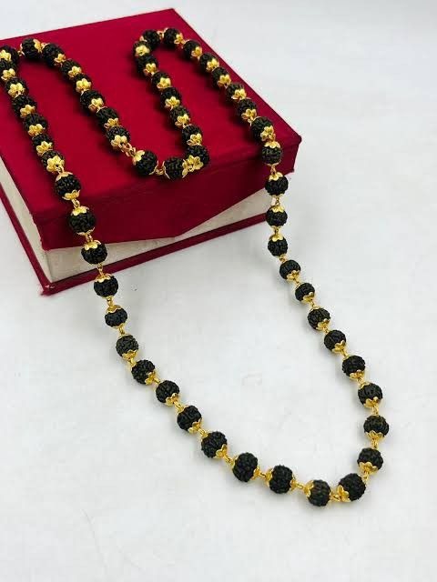 Karungali Malai Silver Cap Plated Necklace with Certification